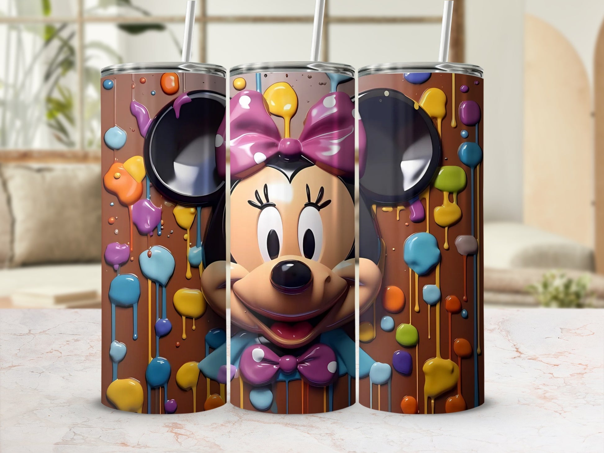 Colorful Minnie Mouse Design 20oz Tumblers