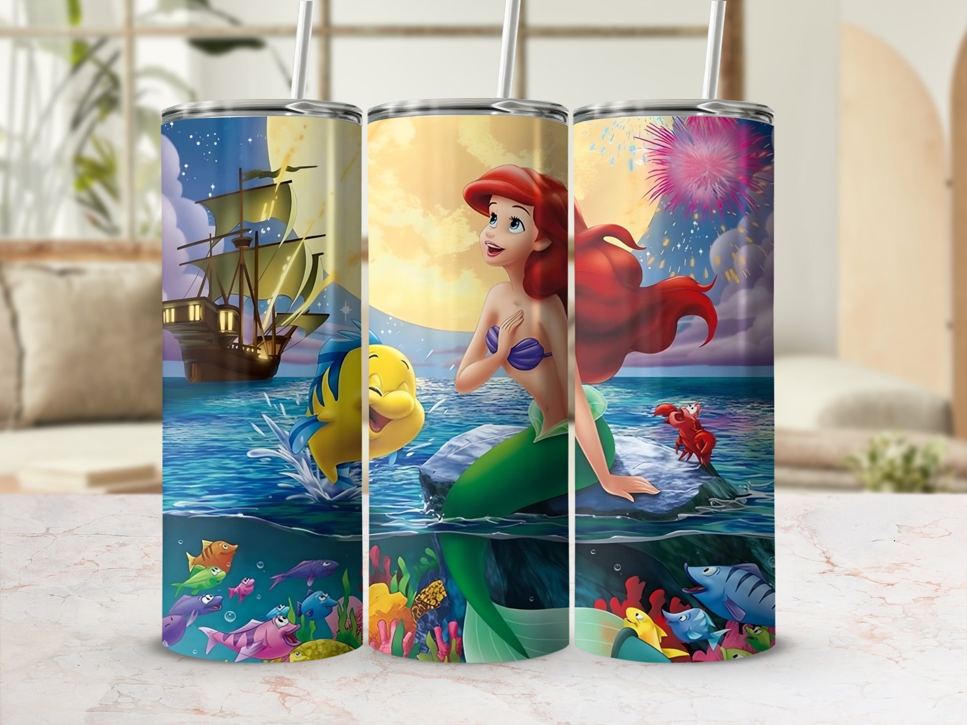 Colorful Ocean Adventure Themed Travel Tumbler Product