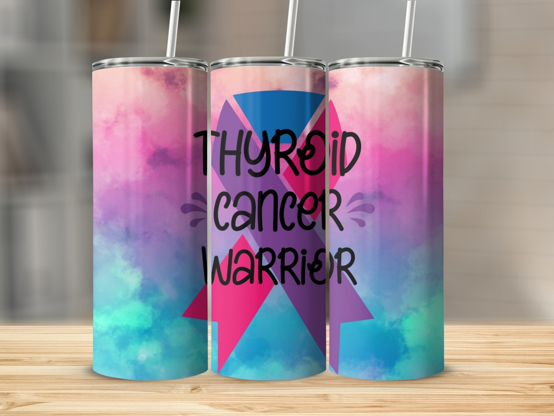 Thyroid Cancer Warrior Design Tumbler Product