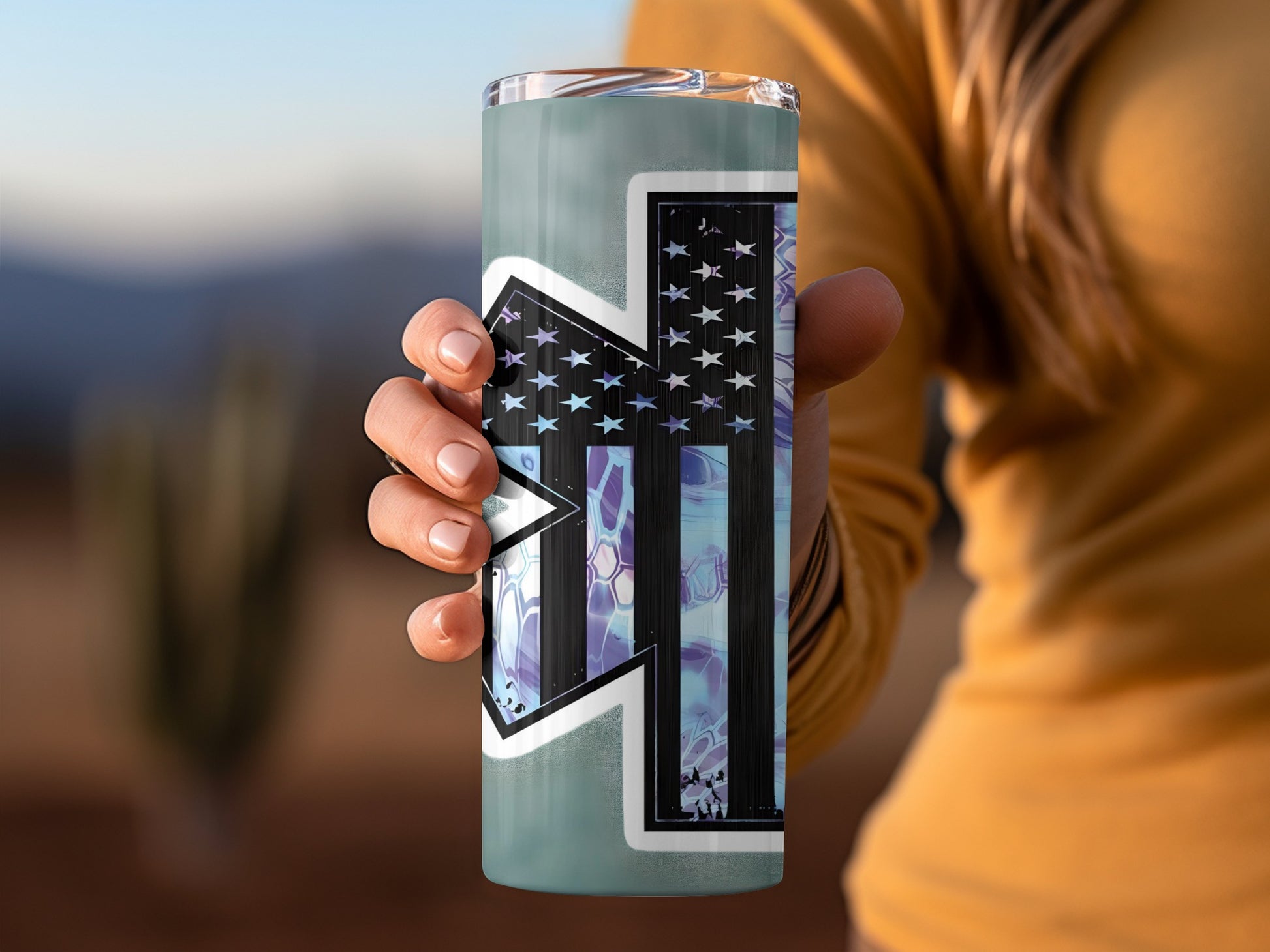 Stylish Travel Tumbler with Abstract Star Design