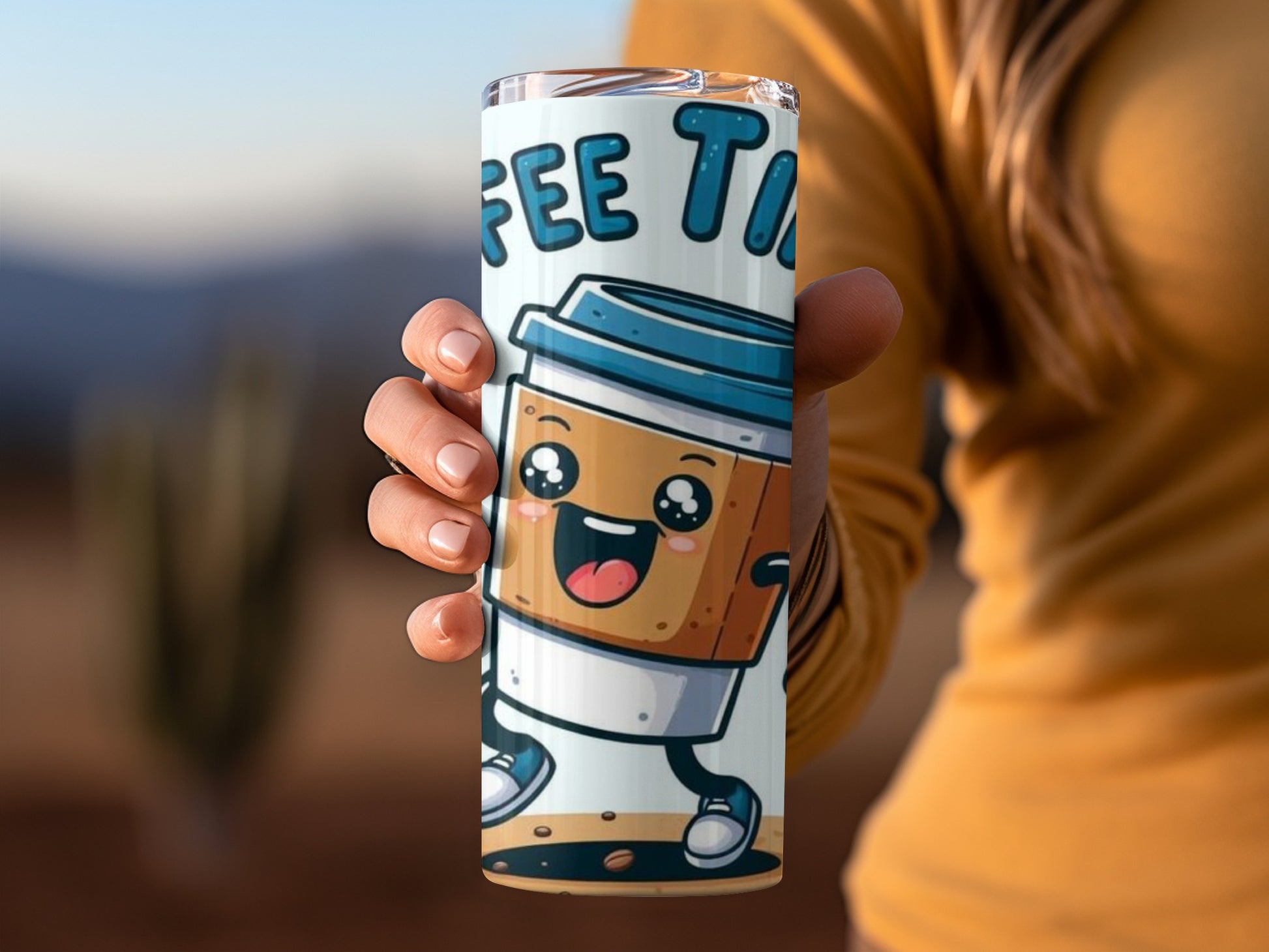 Coffee Time Cartoon Character Tumbler