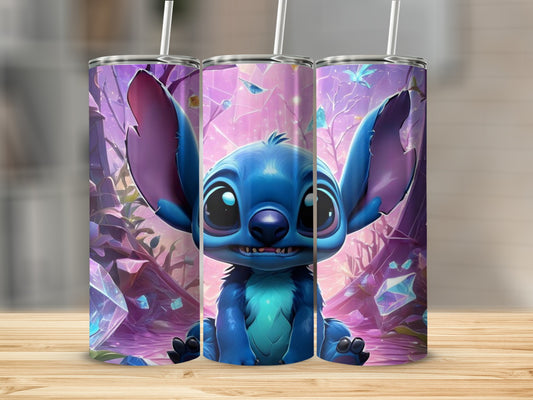 Cute Blue Alien Character Design Tumbler Cups