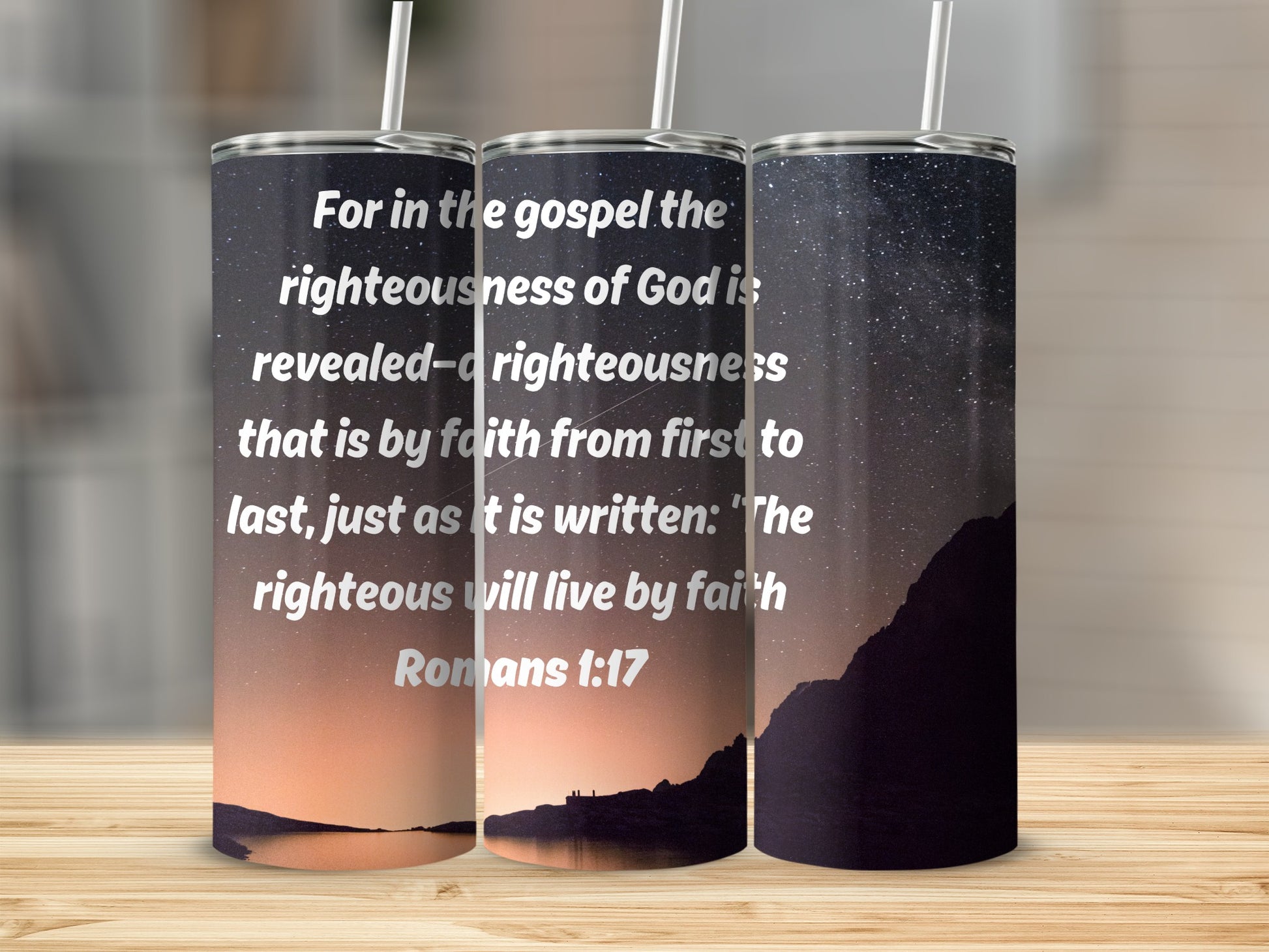 Inspirational Bible Verse Romans 1:17 Tumbler