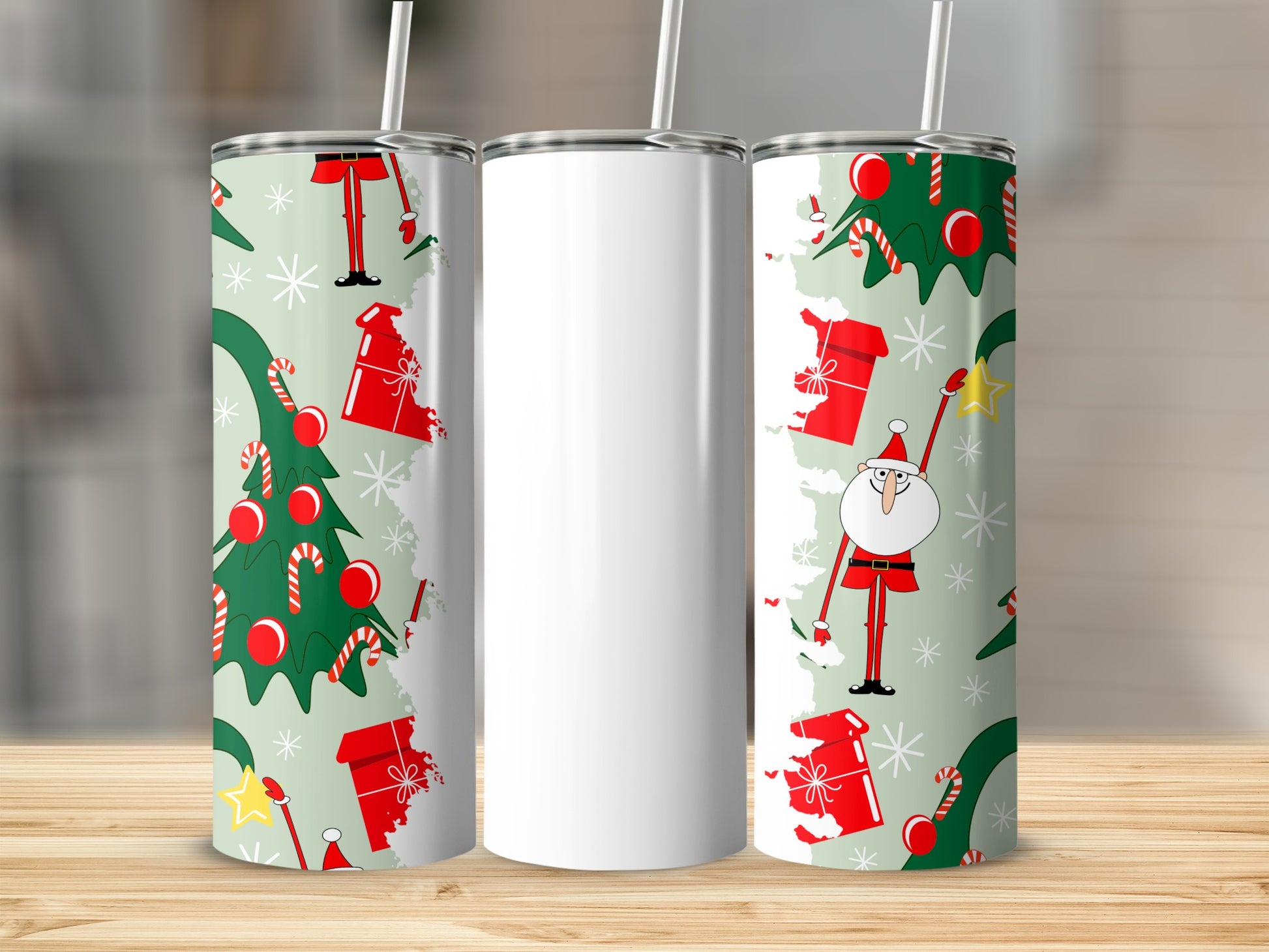 Festive Christmas Santa and Tree Tumbler product