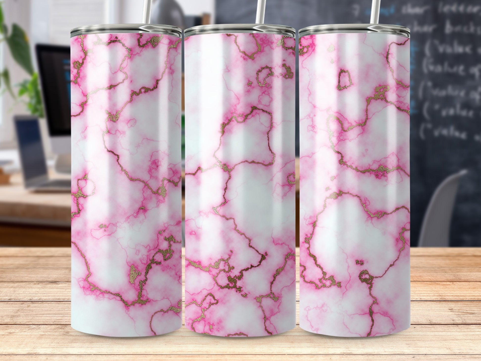 Pink Gold Marble Pattern Design Tumbler product type