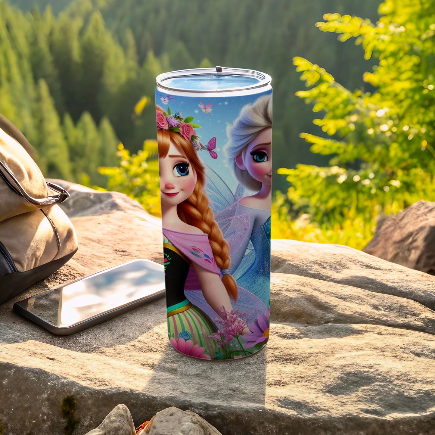 Frozen Sisters Anna Elsa Insulated Travel Tumbler
