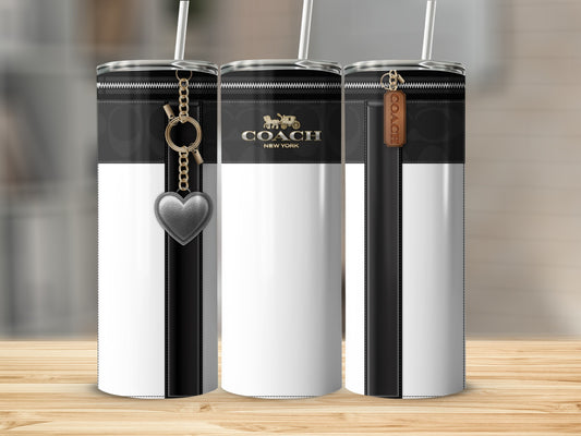 Coach New York Stainless Steel Tumbler with Straw