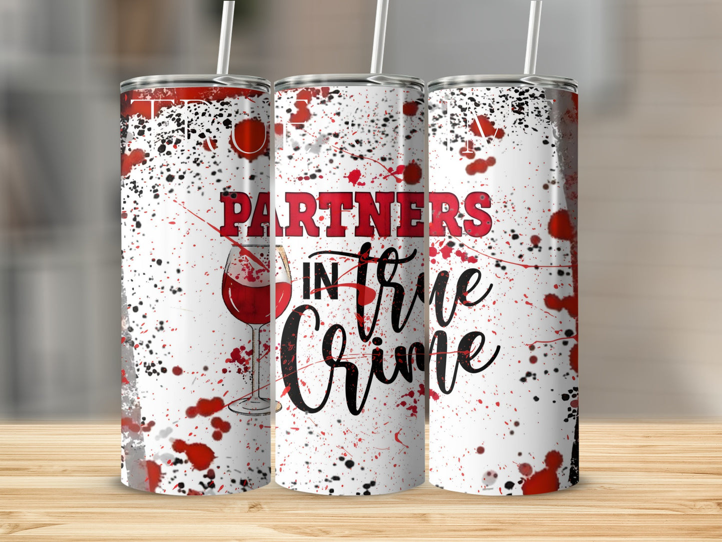 Partners in Crime Wine Glass Design Tumbler