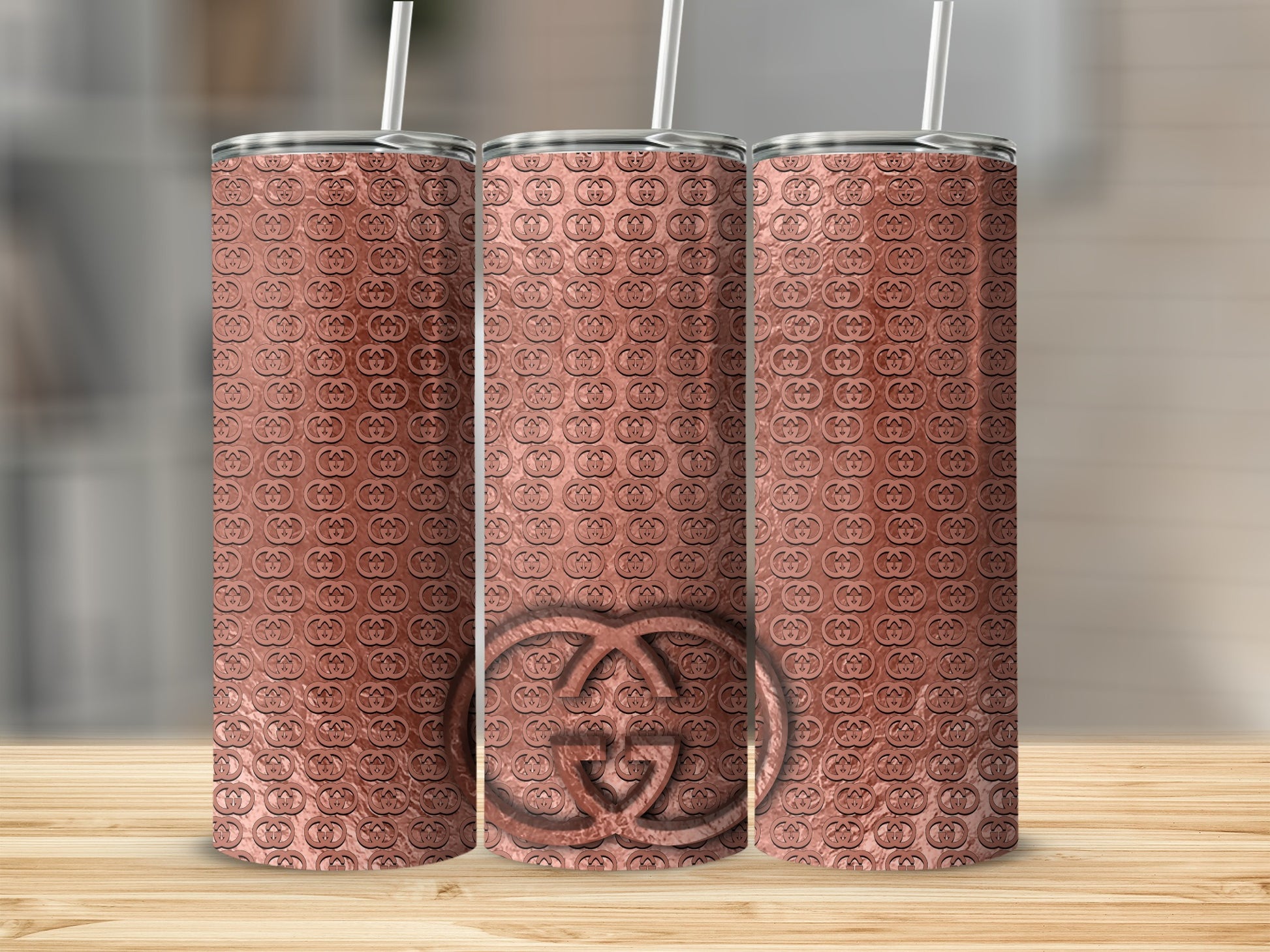 Embossed Pumpkin Pattern Insulated Tumbler with Straw