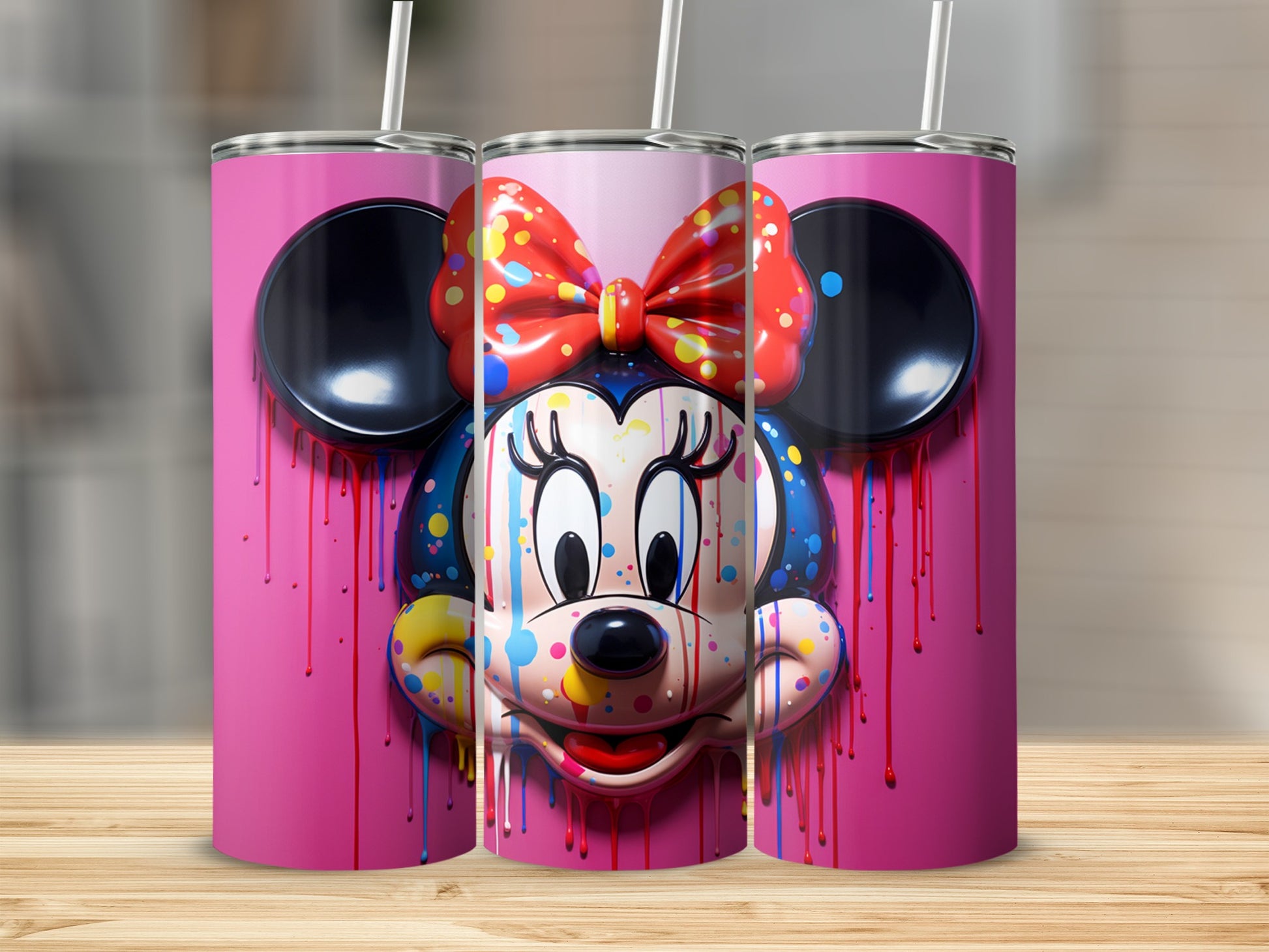 Colorful Cartoon Character Dripping Art Tumbler