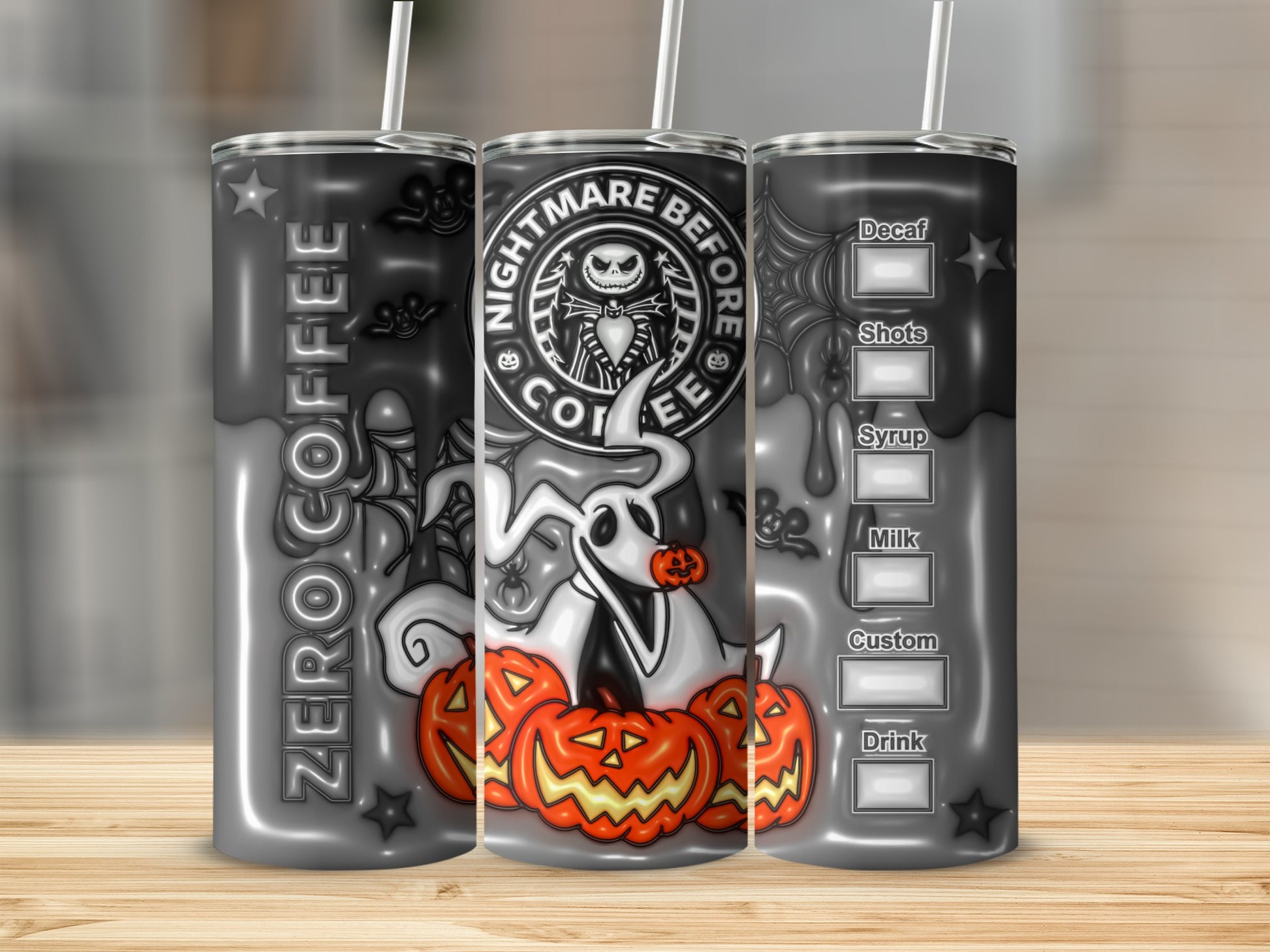 Nightmare Before Coffee Halloween Themed Tumbler