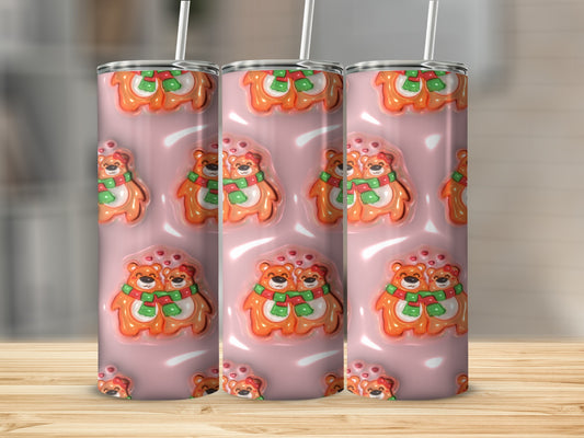 Cute Bears and Hearts Patterned Tumbler for Fun Drinks