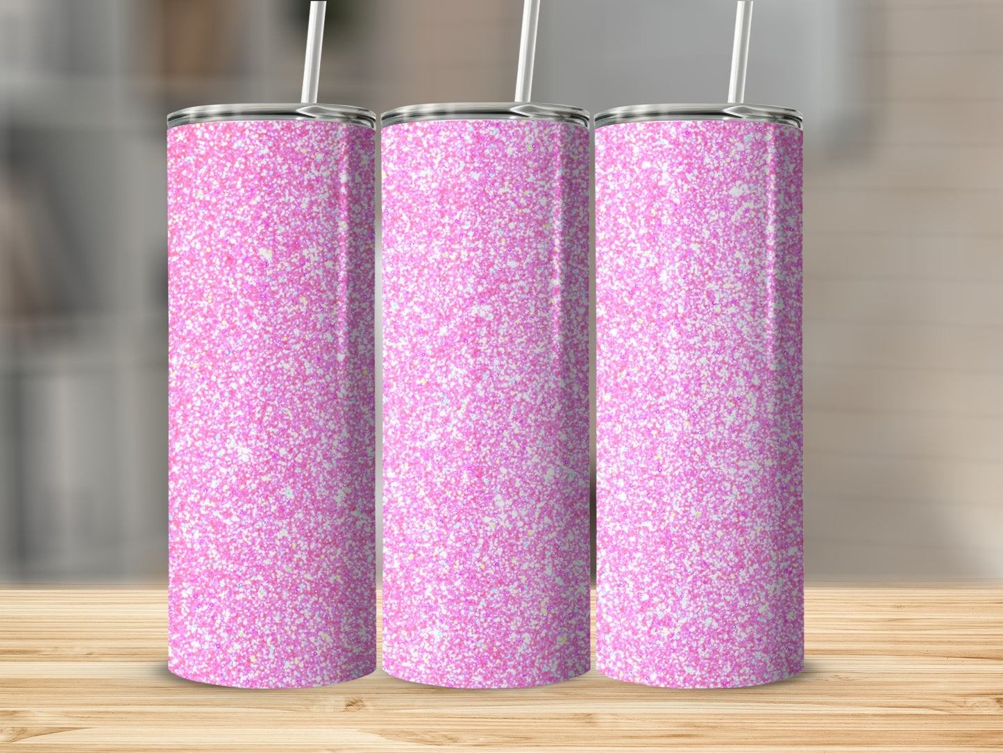 Sparkling Pink Glitter Tall Tumblers Product