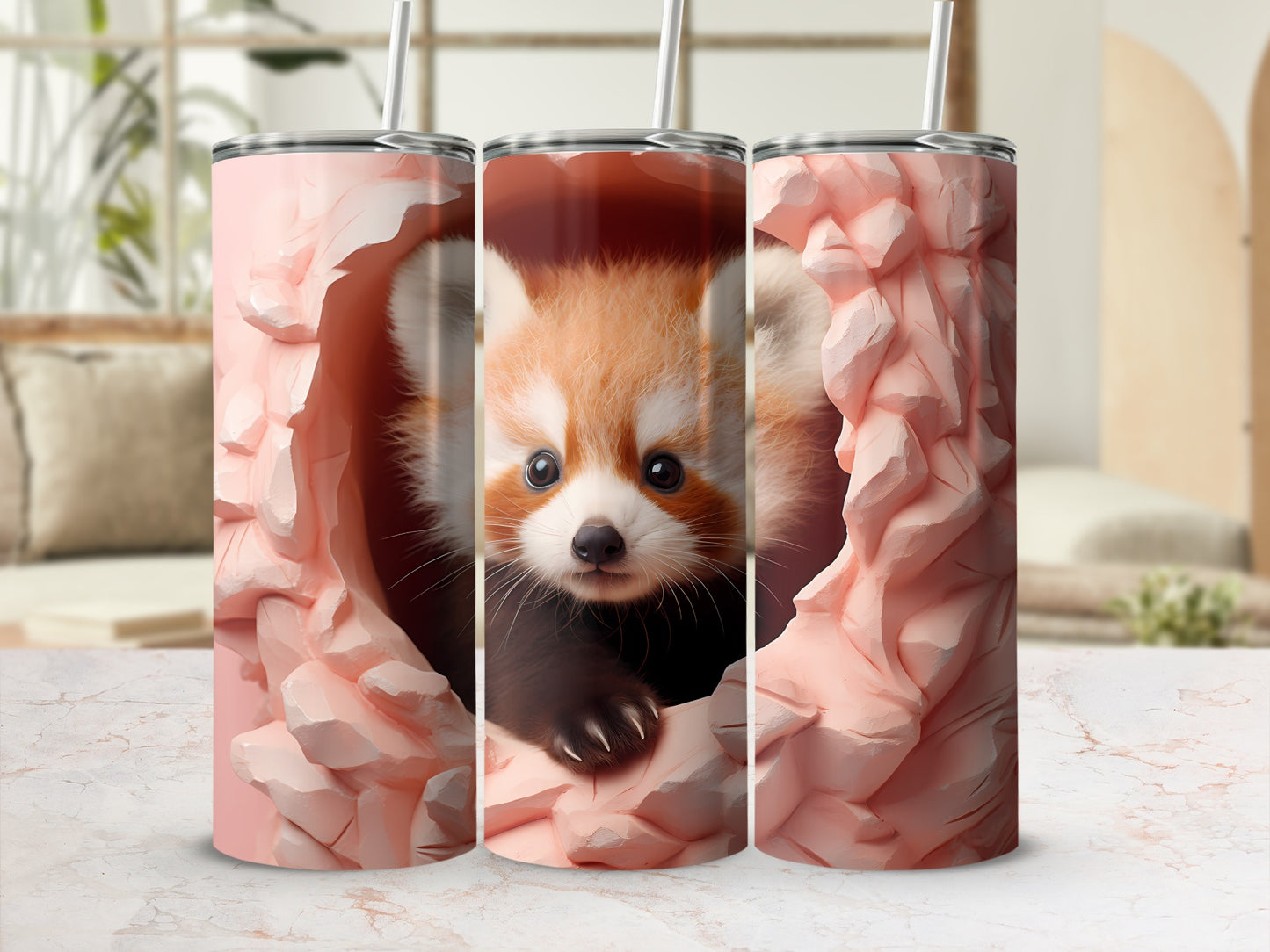 Adorable Red Panda Illustration Tumbler Product