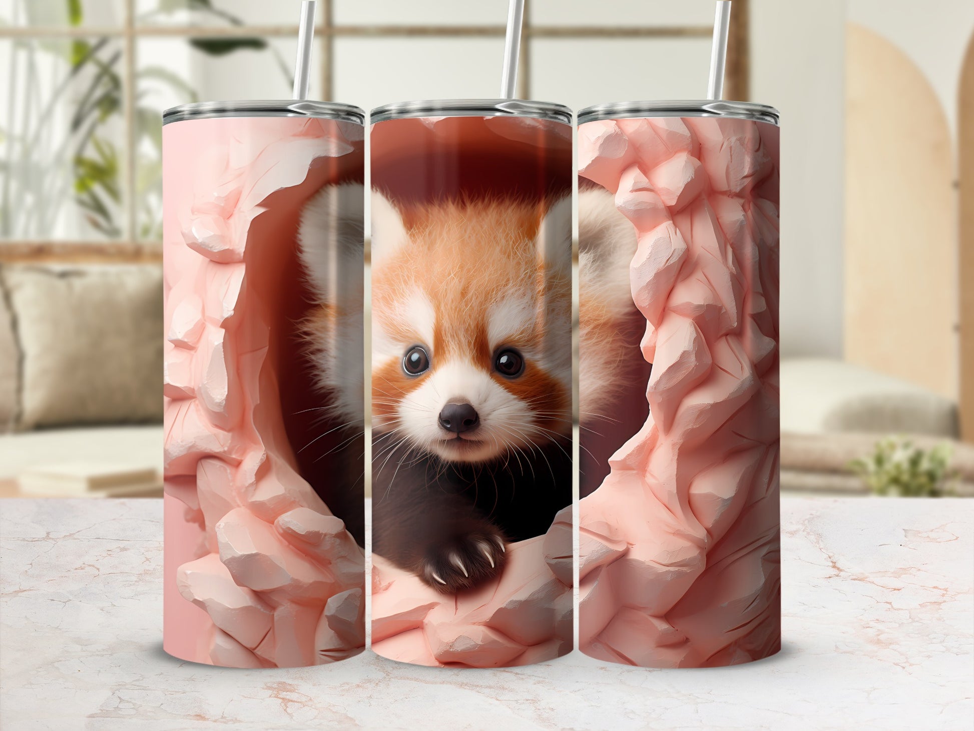 Adorable Red Panda Illustration Tumbler Product
