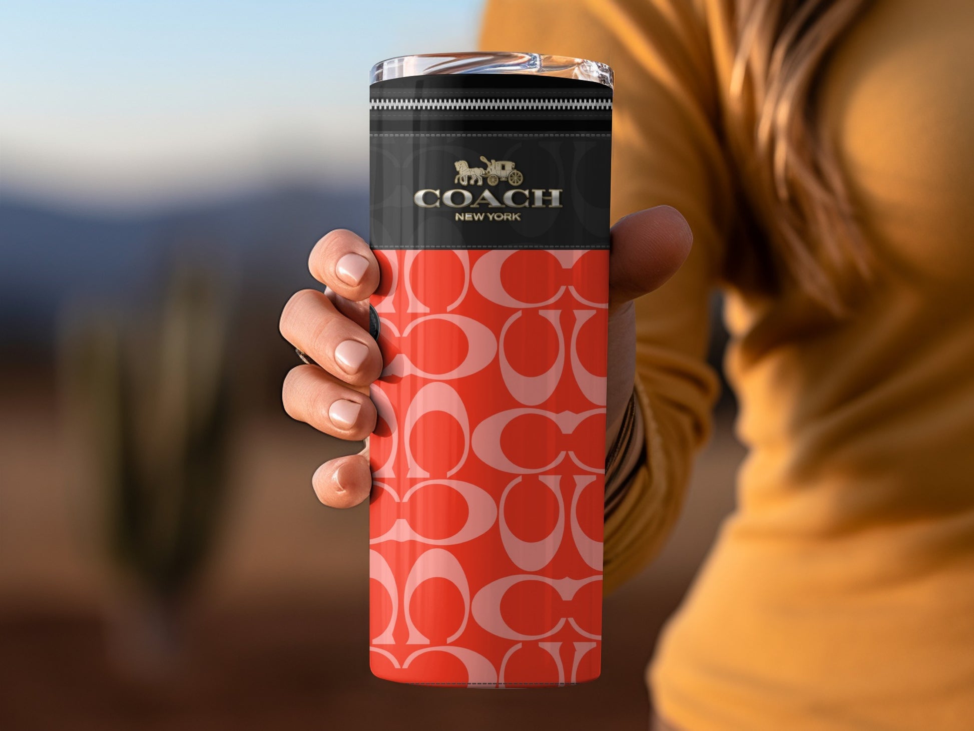 Stylish Red and Black Branded Travel Mug