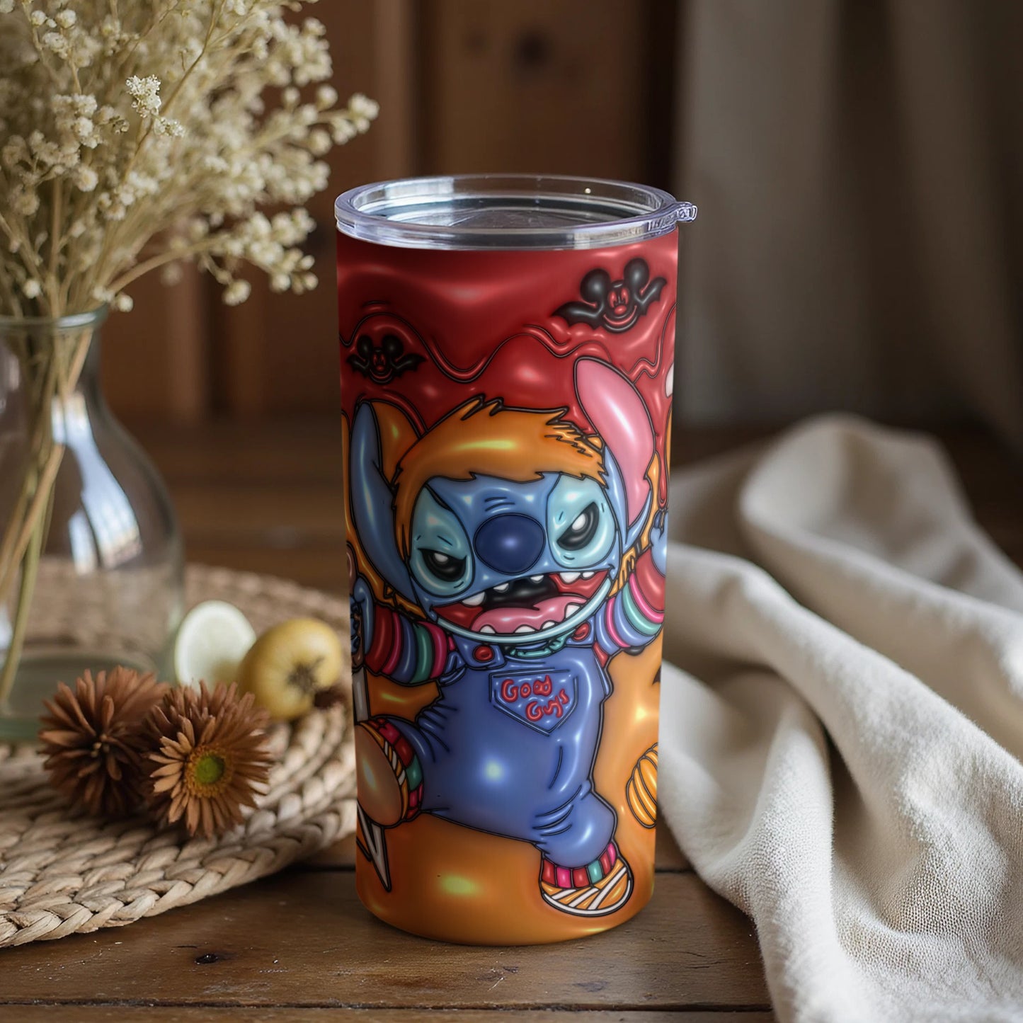 Funky and Vibrant Alien Character Tumbler Design