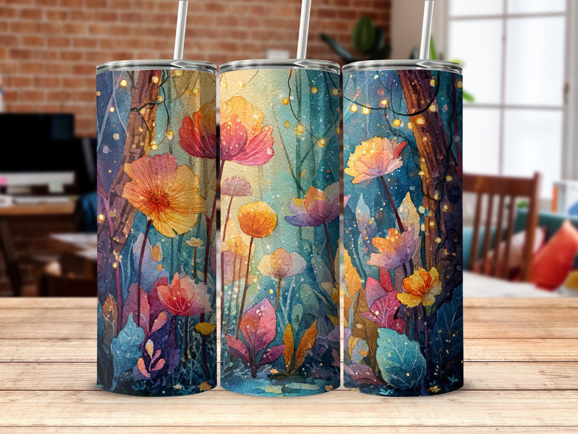 Enchanting Floral Wonderland Tumbler for Vibrant Style