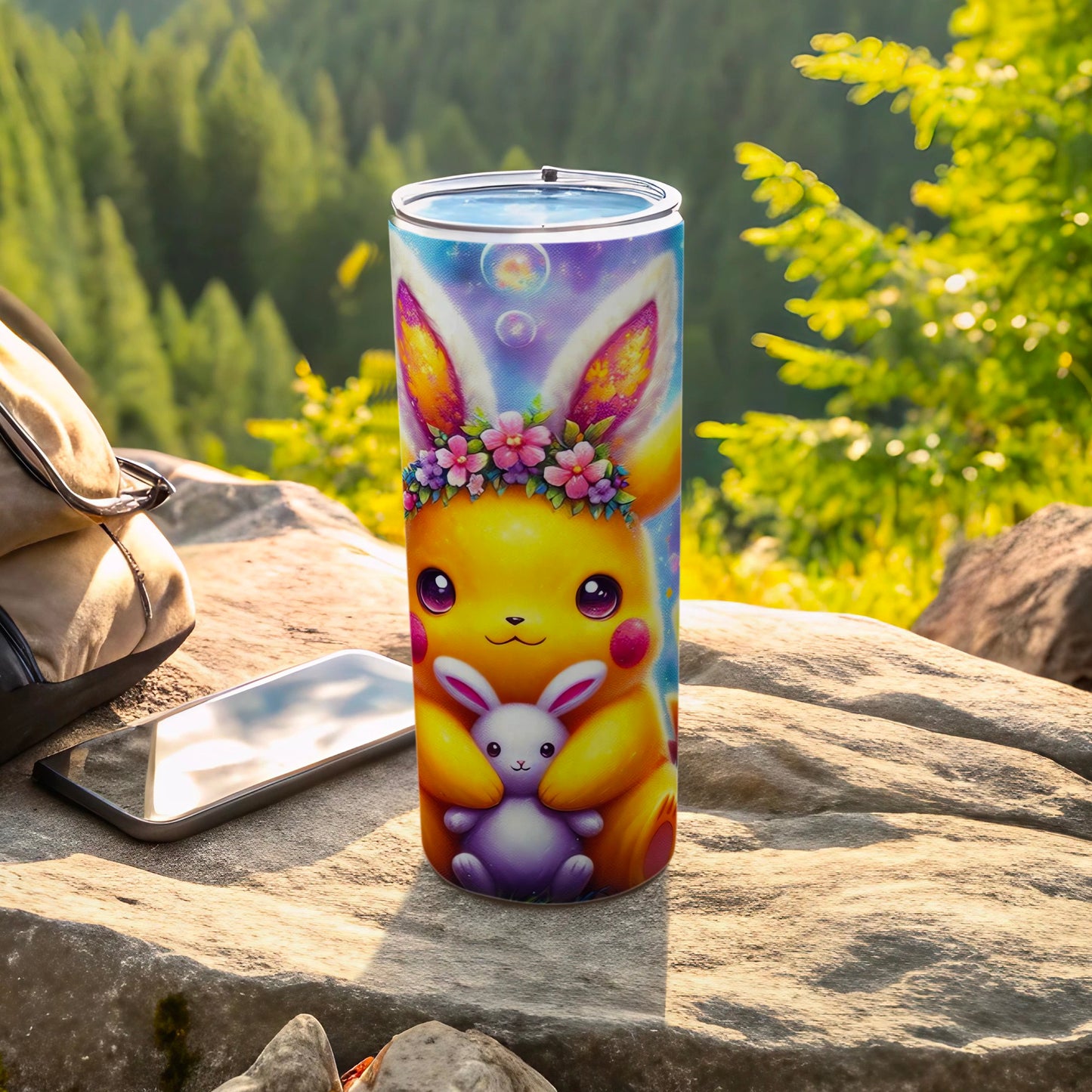 Adorable Pika Bunny Flower Crown Holding Baby Bunny product type