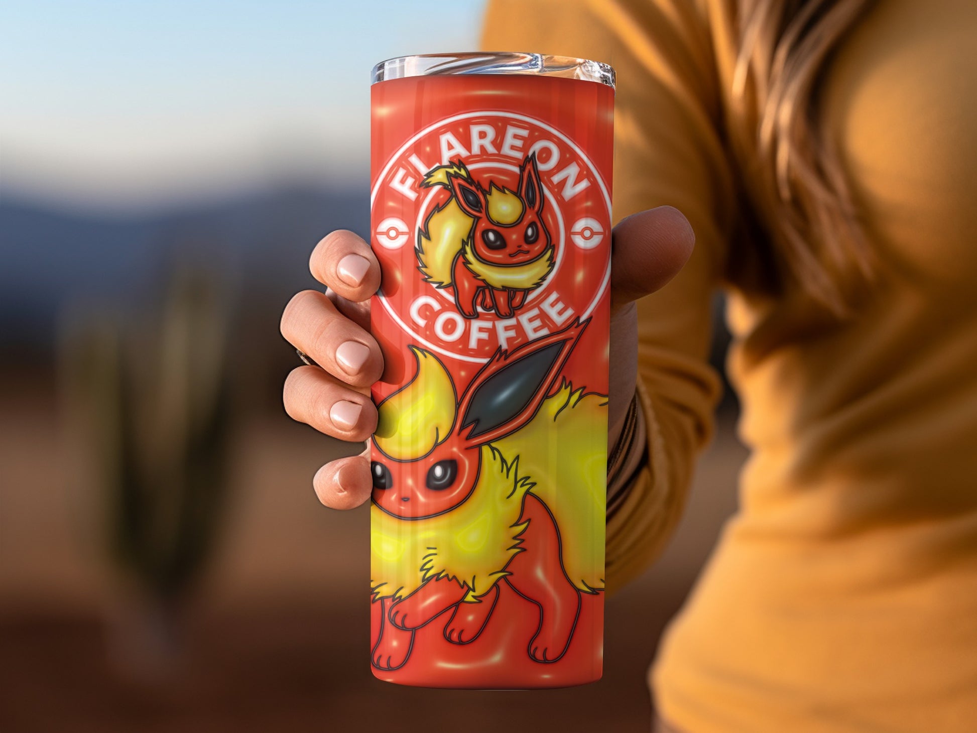 Flareon Coffee Tumbler with Vibrant Design
