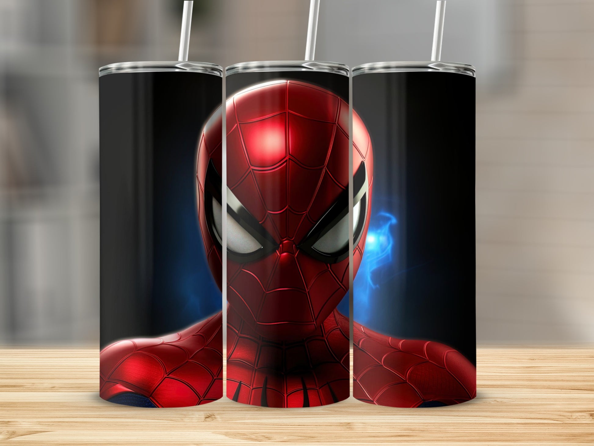 Spider-Man Hero Design Tumbler Cup with Straw