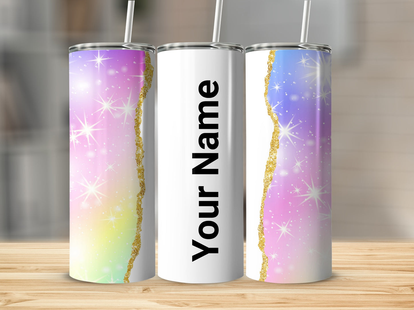 Customizable Glitter Gradient Personalized Tumbler