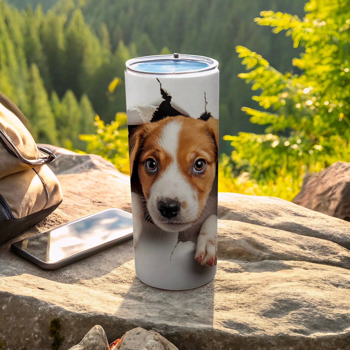 Adorable Puppy Face Peek Travel Tumbler product type
Puppy, Dog, Animal, Cute, Pet, Tumbler, Travel Mug, Drinkware, Insulated, Beverage, Dog Lover, Pet Owner, Canine Friend, Nature Inspired, Forest Scenic, Outdoor Gear, Unique Gift, Pop Art Style, Puppy Design, Reusable Cup