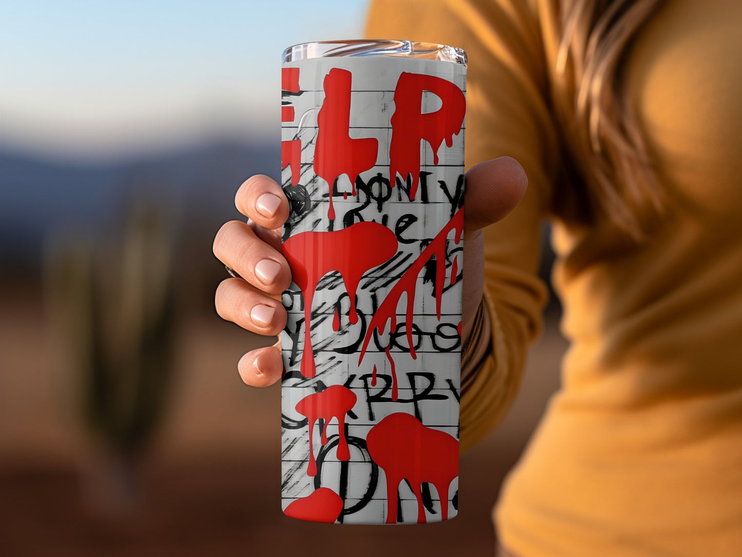 Graffiti Art Red and White Tumbler 20oz Drinkware