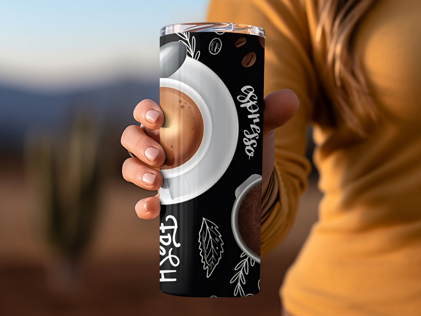 Espresso Art Insulated Travel Tumbler for Coffee Lovers
