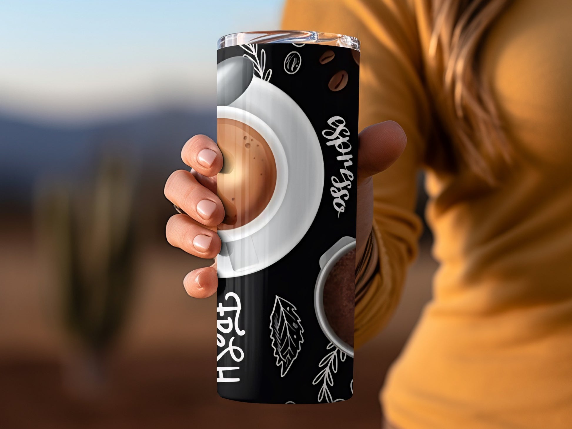 Espresso Art Insulated Travel Tumbler for Coffee Lovers