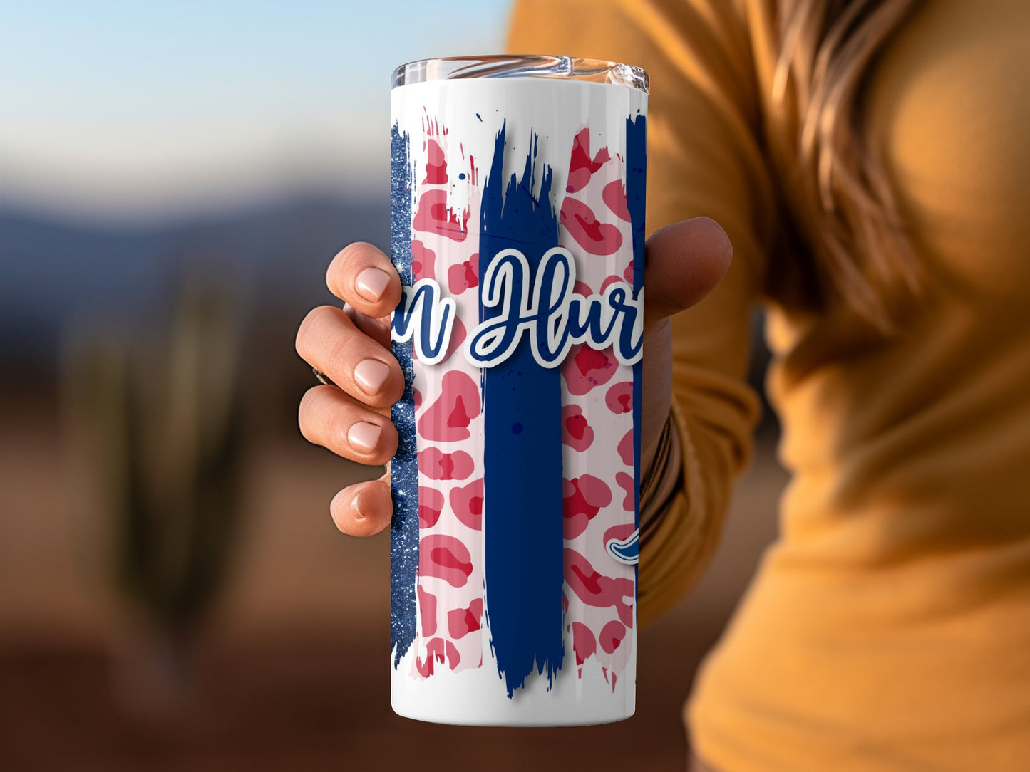 Golden Hurricane Tulsa Stripes and Leopard Design Tumblers