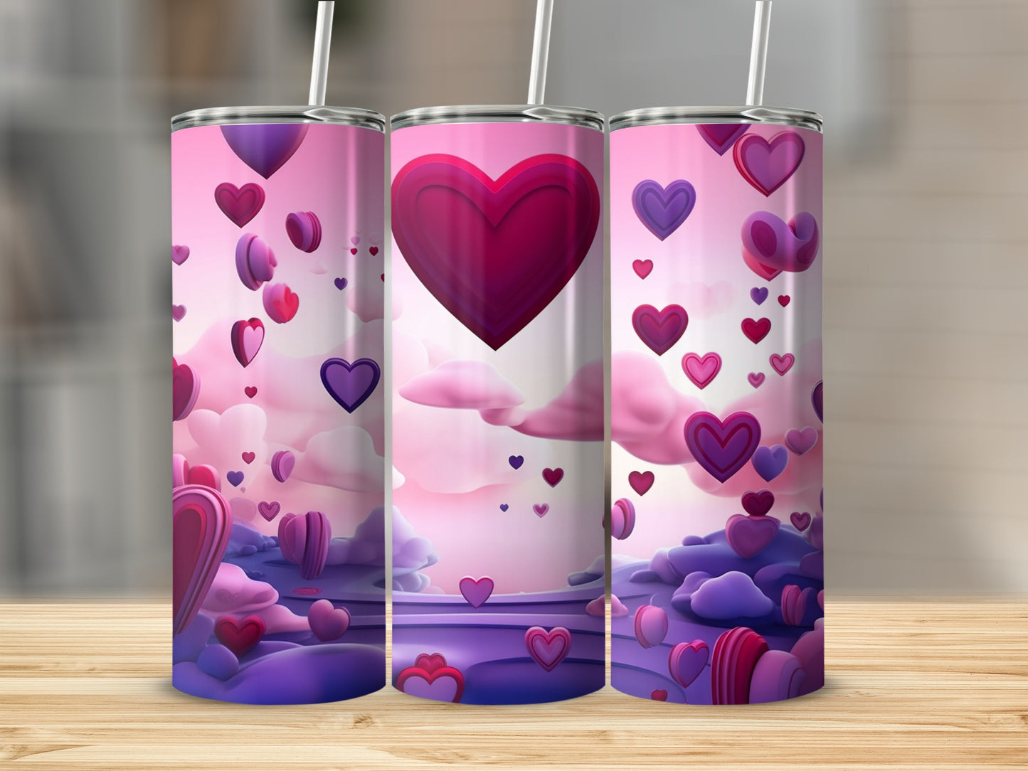 Adorable Hearts Floating in the Sky Tumbler