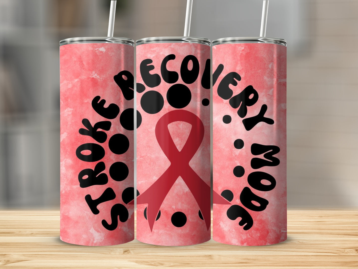 Stroke Recovery Mode Red Ribbon Tumbler Cup
