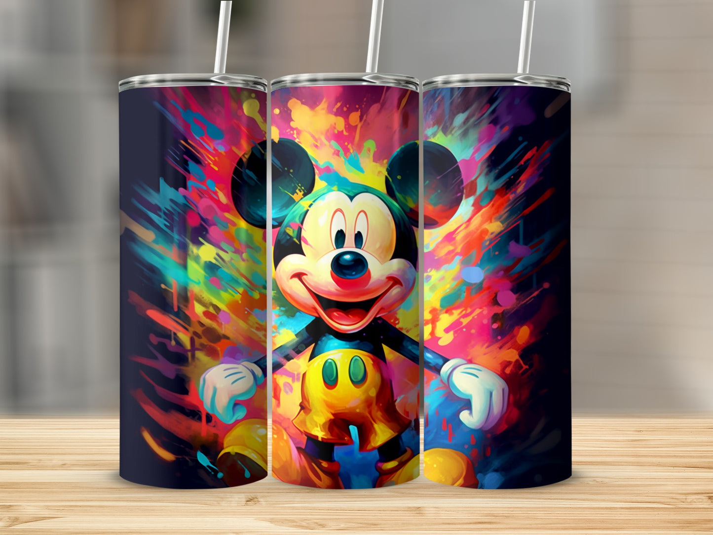 Colorful Mickey Mouse Design Tumbler Straight Cup