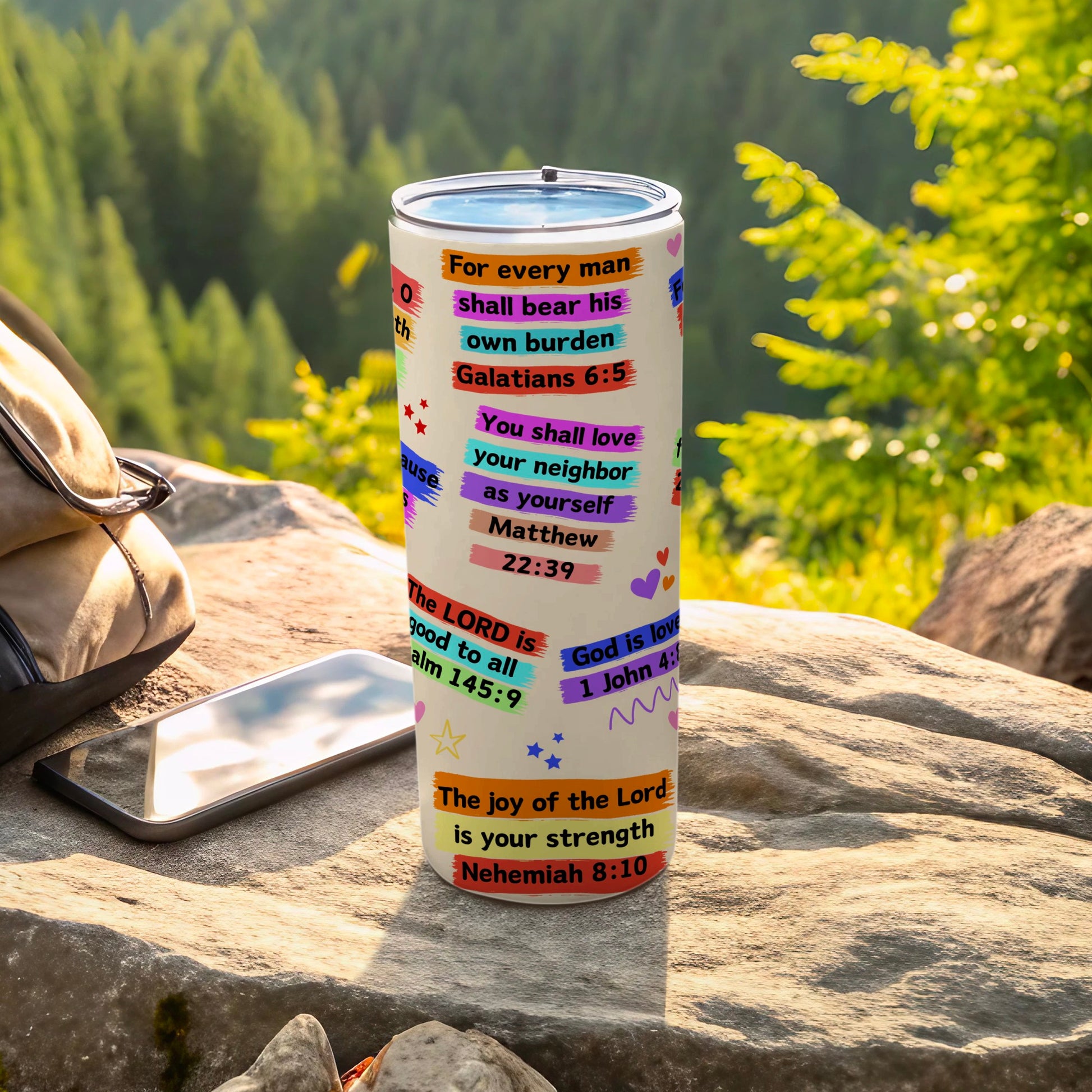 Inspirational Bible Verse Insulated Tumbler for Outdoor Adventures