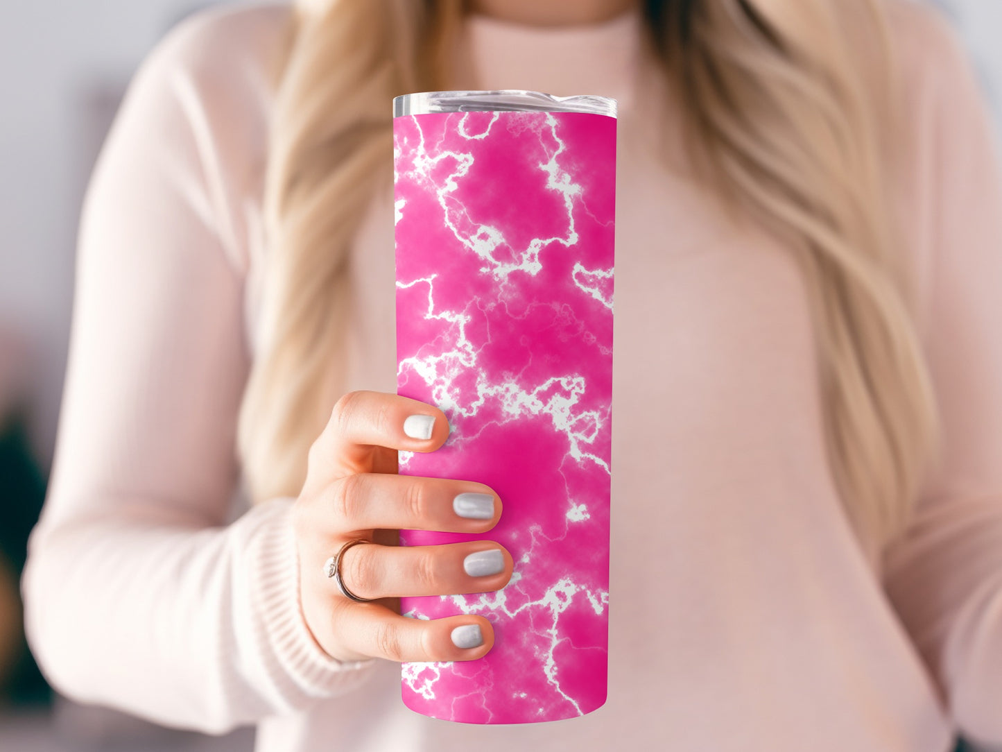Electric Pink Nebula Swirls Design Abstract Pattern Tumblers