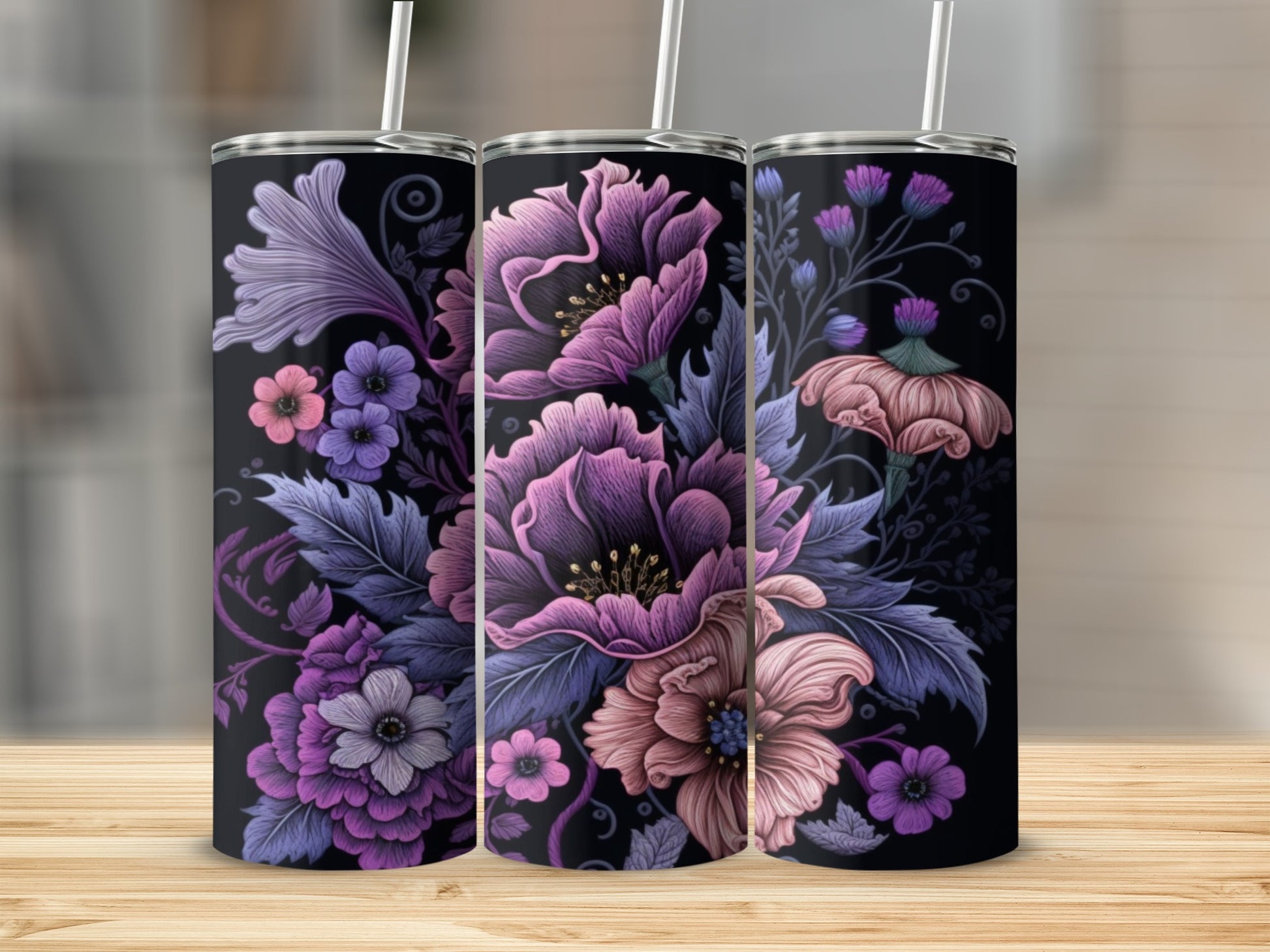 Floral Pattern Insulated Stainless Steel Tumbler Product