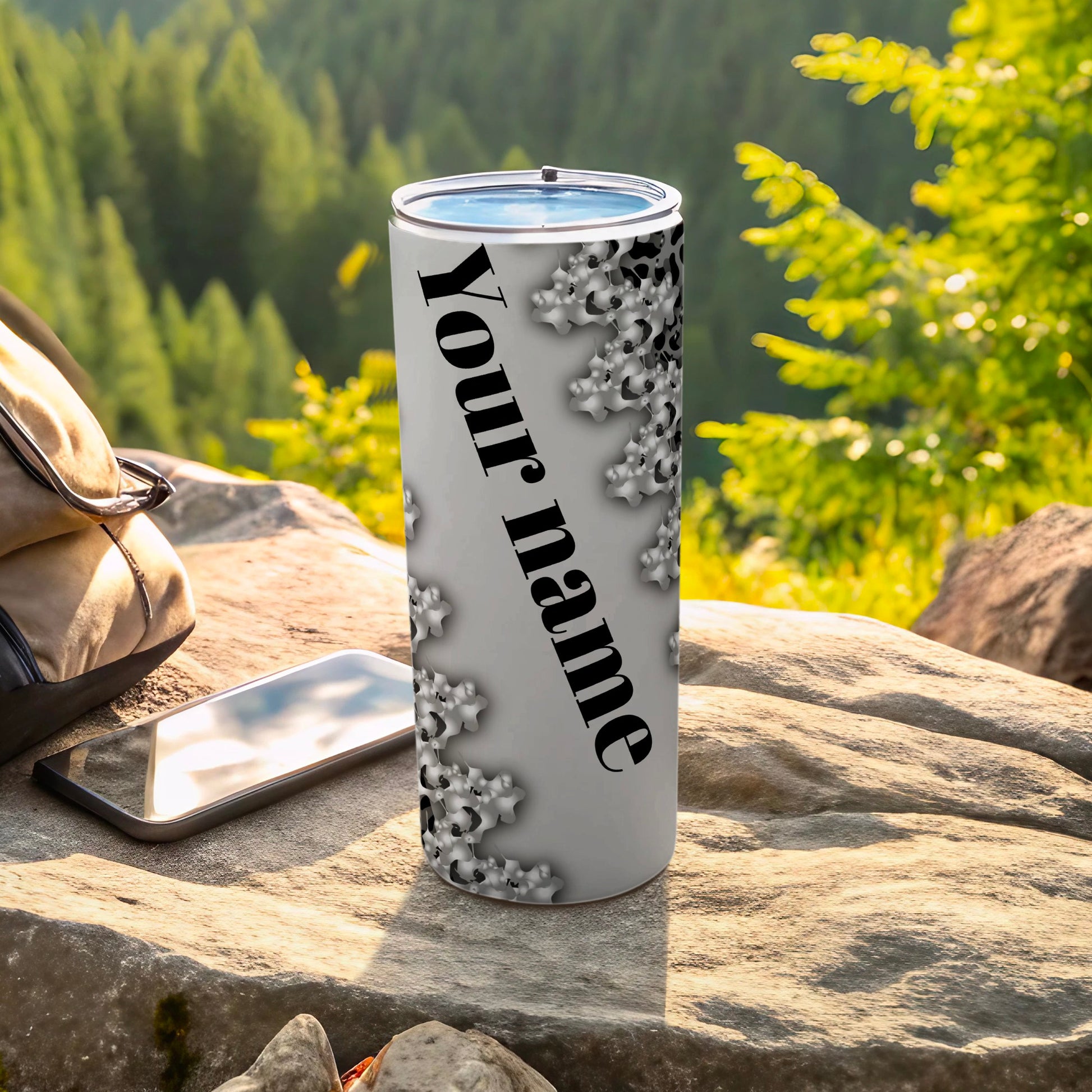Customizable Floral Your Name Tumbler for Outdoors