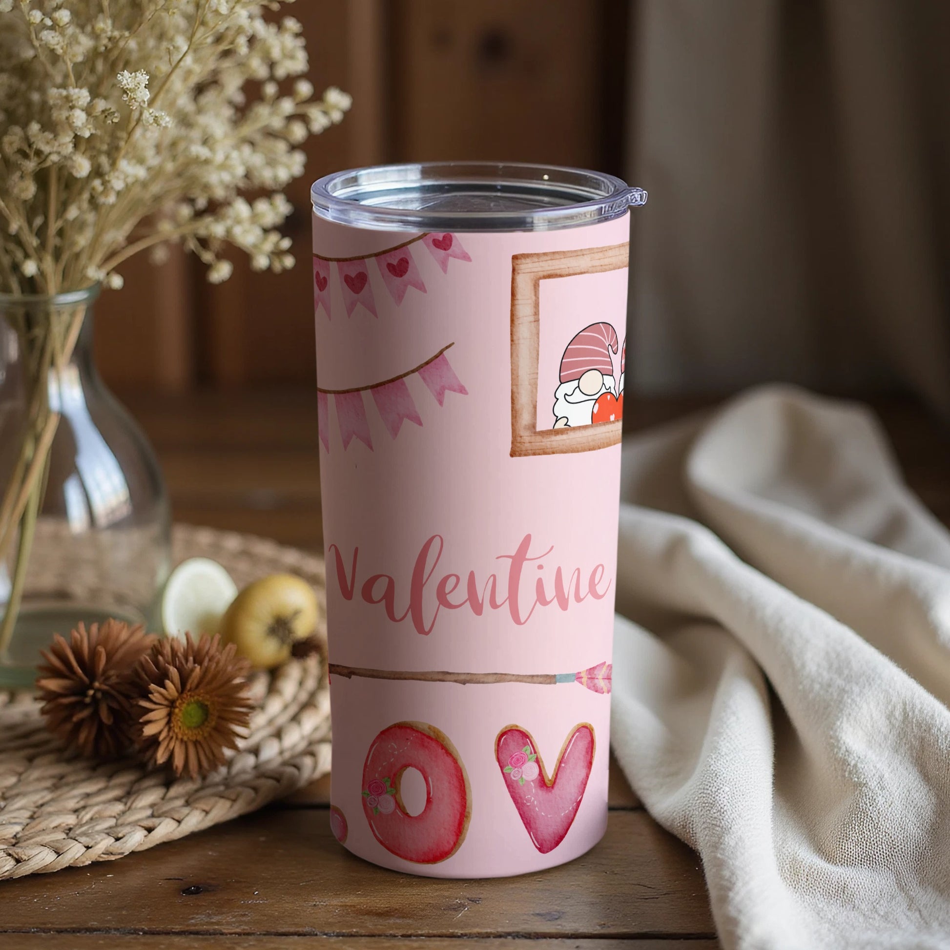 Cute Valentine's Day Decorated Tumbler Drinkware