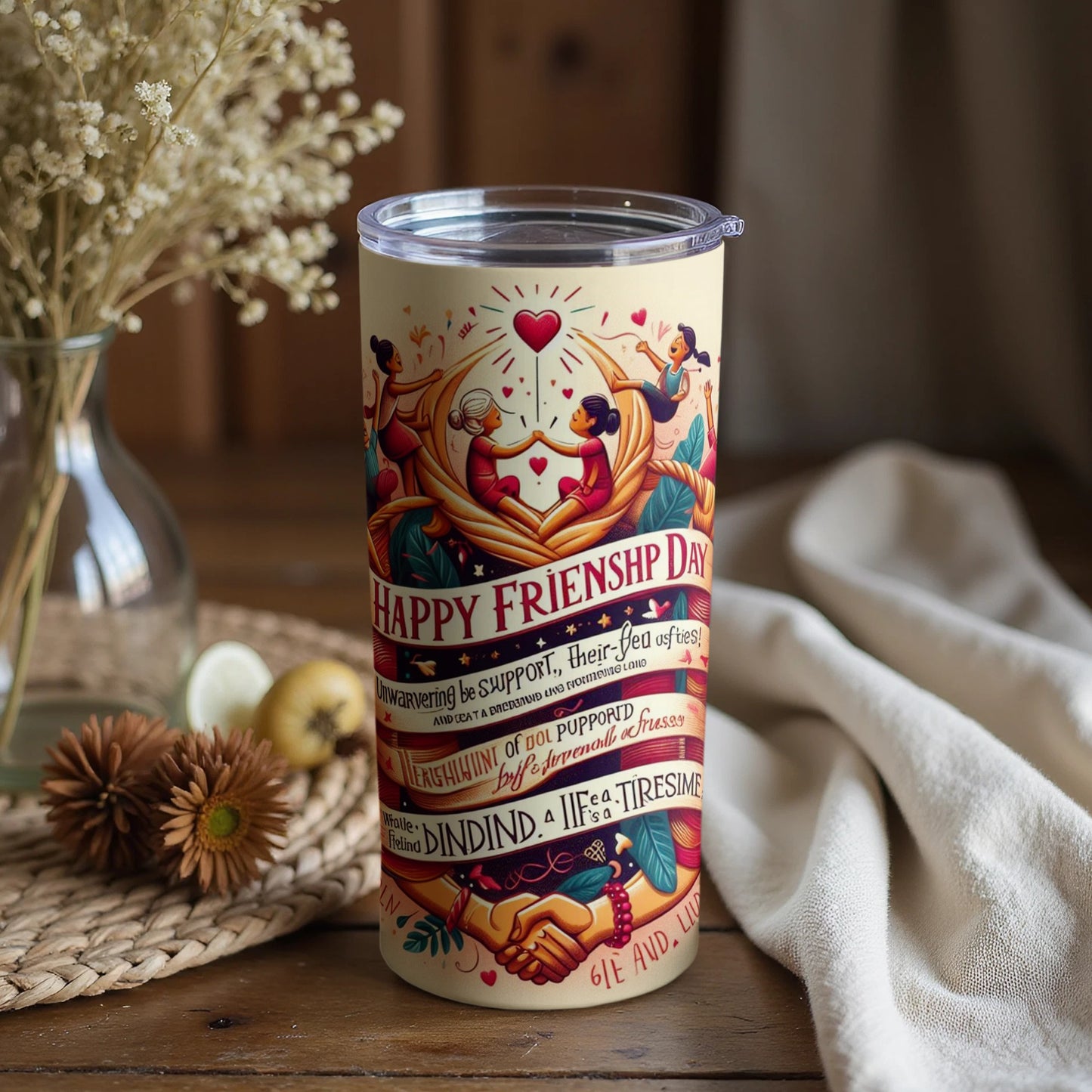 Colorful Happy Friendship Day Special Celebration Tumbler