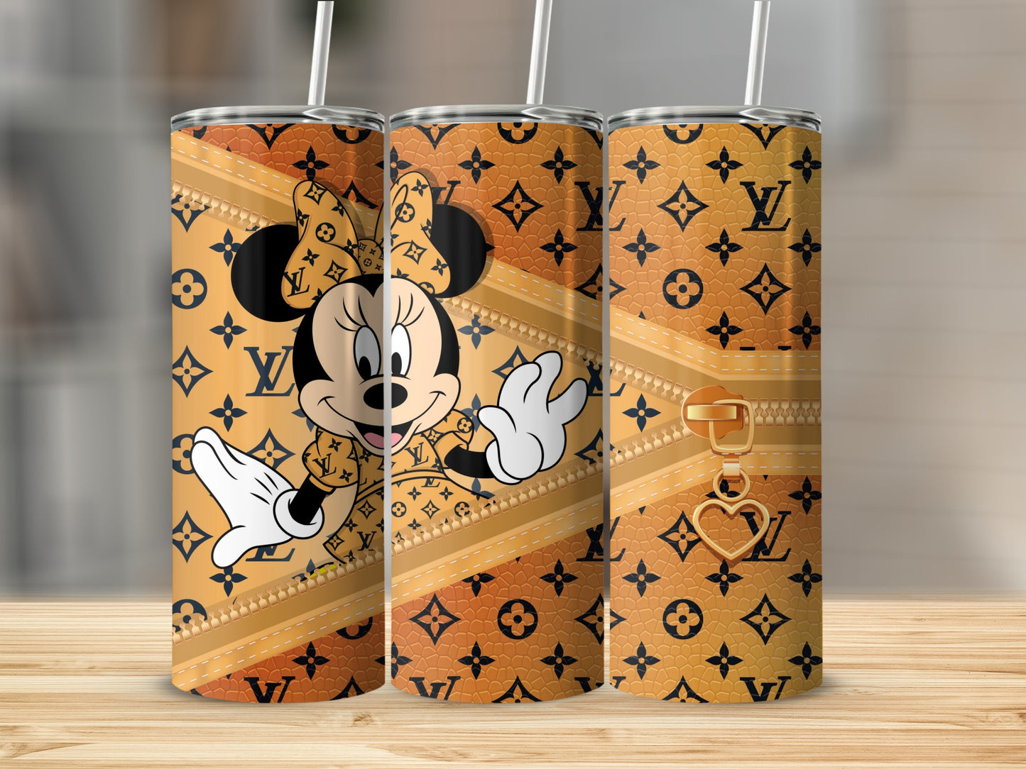 Cute Mouse and Gold Design Tumbler Cup for Fans