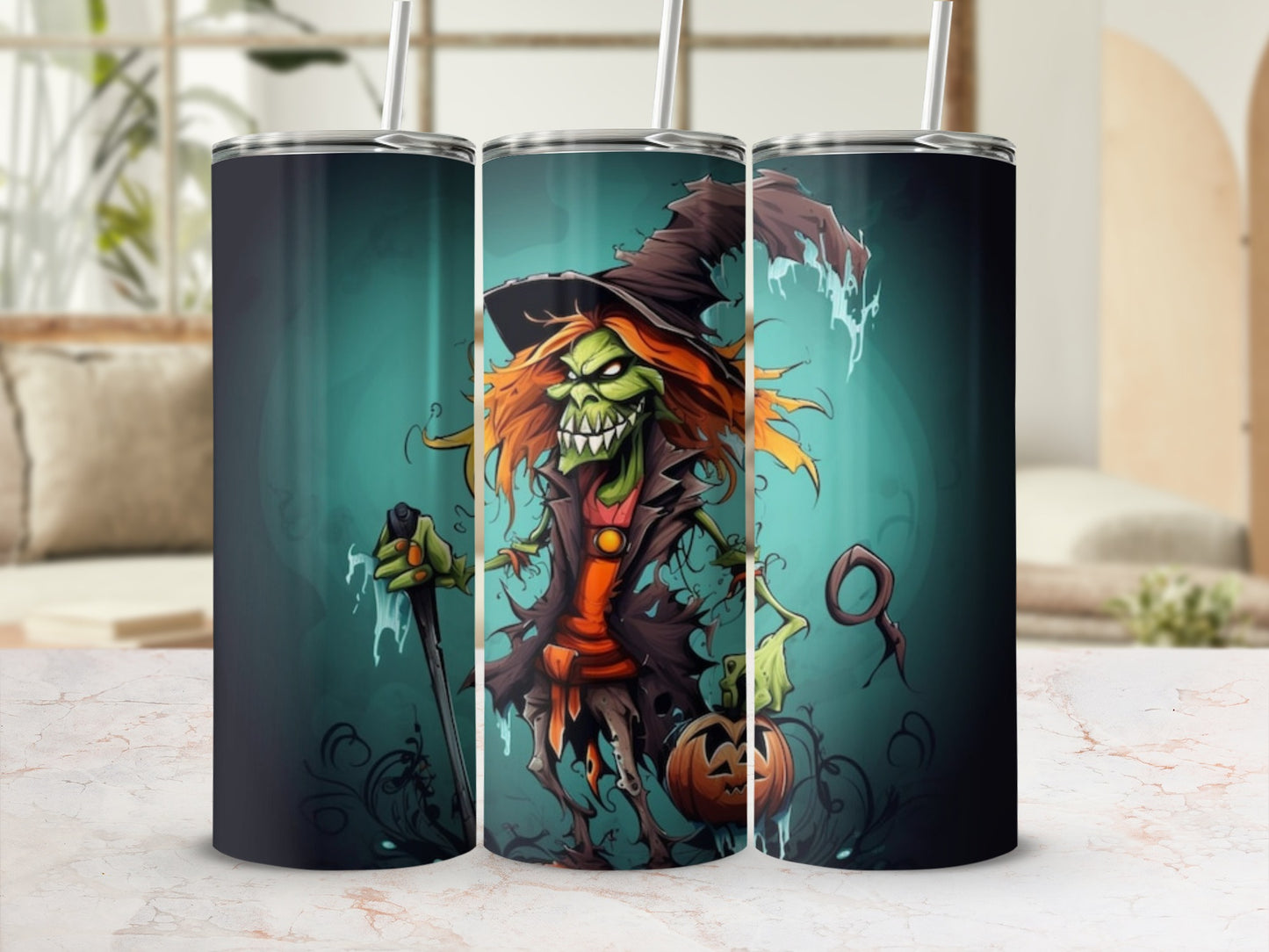 Wicked Witch Halloween Design Stainless Tumbler Cup
