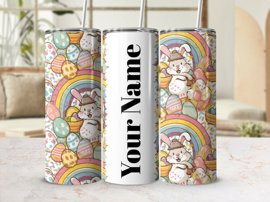 Customizable Bunny Easter Egg Design Tumbler