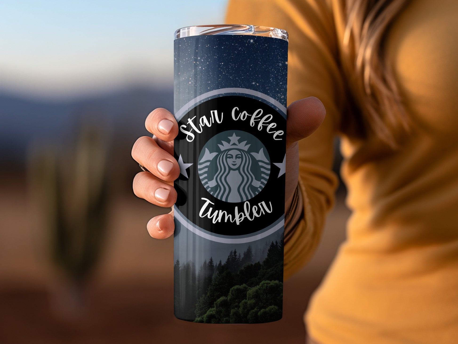 Elegant Night Sky Star Coffee Tumbler for Morning Brew