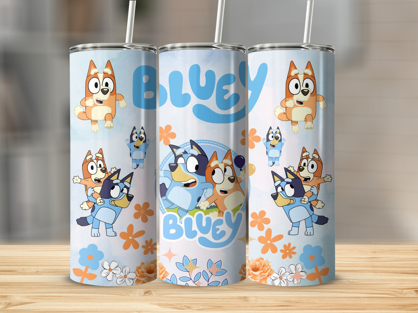 Bluey Cartoon Characters Themed Tumbler Cup