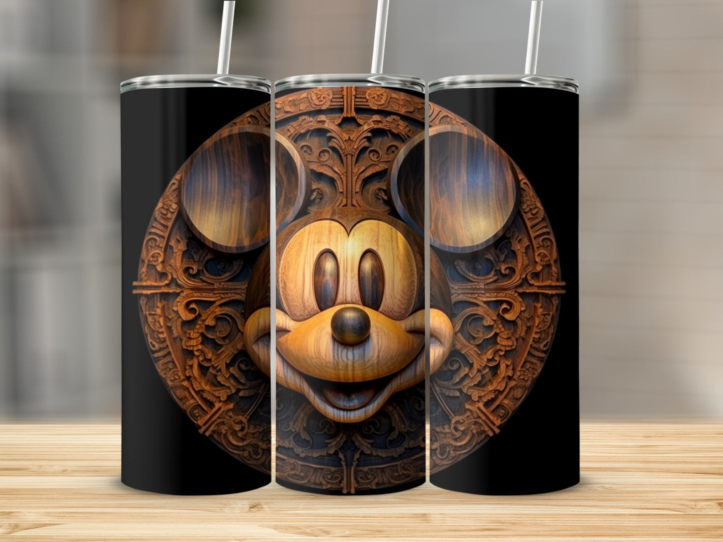 Intricately Designed Mouse Face Insulated Tumbler
