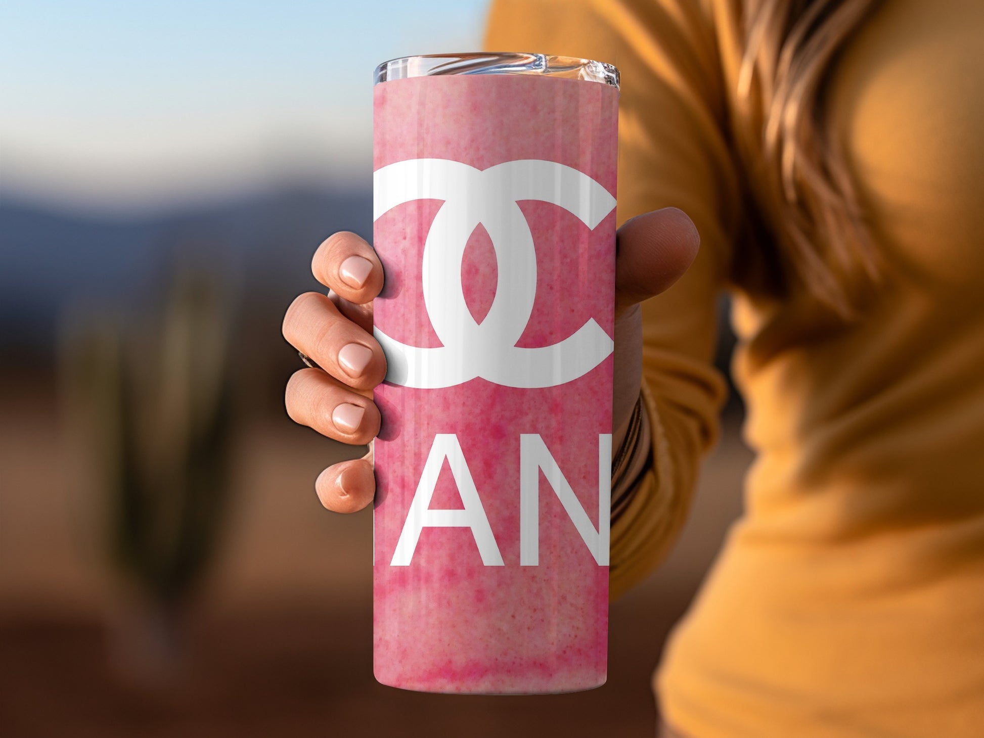 Pink Double C AN Design Insulated Tumbler Cup