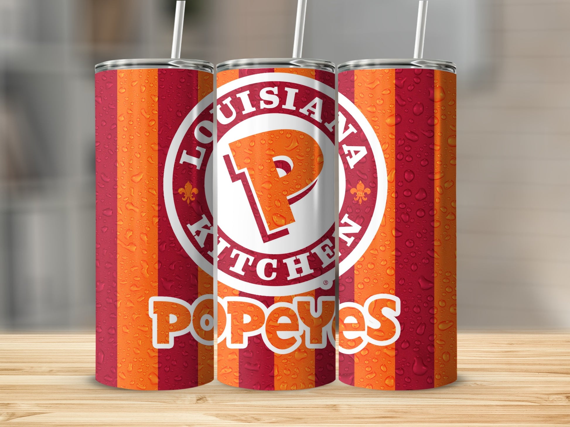 Popeyes Louisiana Kitchen Logo Stripe Pattern product type