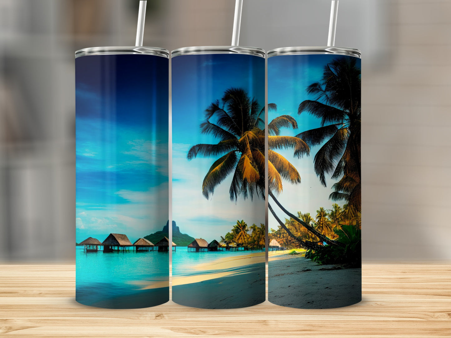 Tropical Beach Paradise Stainless Steel Tumblers