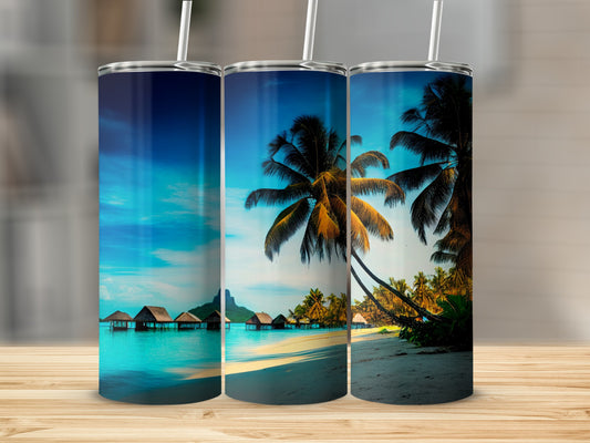 Tropical Beach Paradise Stainless Steel Tumblers